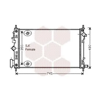Motor automobilu Chladič, chlazení motoru VAN WEZEL 37002472