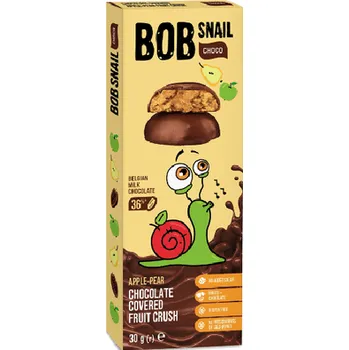 Sušené ovoce Bob Snail Šnek Bob Ovocná pochoutka v mléčné čokoládě jablko a hruška 30 g