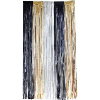 Party dekorace Folat Závěs dekorační zlatý/stříbrný/černý 2x1 m