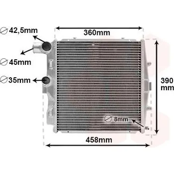Motor automobilu Chladič, chlazení motoru VAN WEZEL 74012704