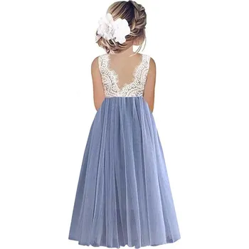 Dívčí šaty Áčkové šaty s krajkovým topem Barva: Modrá, Velikost: 2T