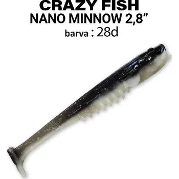 Umělá nástraha Crazy Fish Gumová Nástraha Nano Minnow 28|D Délka: 7cm, Počet kusů: 5ks