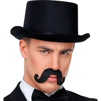 Karnevalový doplněk Samonalepovací knír, zakroucený