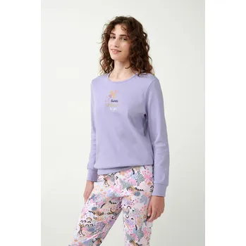 Dámské pyžamo Vamp - Bavlněné pyžamo s potiskem 21303 - Vamp lavender sweet xl