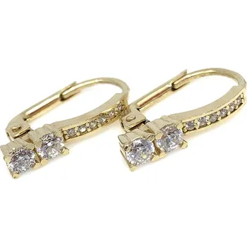 Náušnice Diante Zlaté náušnice s bílým kamenem 31503737