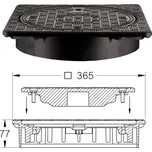 MIDAS Poklop plast hranatý s kul. víkem uzam. na 4 šrouby A15, DN 315 (pouze na hladkou rouru)