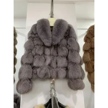 Dámský kožich Luxusní pravý kožich liška s prošíváním Velikost: 4XL, Barva (Varianta): 12