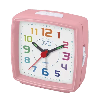 Budík JVD Dětský růžový ručkový netikající tichý budík JVD SRP2811.6