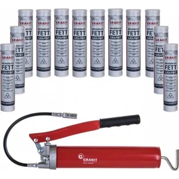 Grafitové mazivo Kazeta 400g Granit 12ks a mazací lis MZR 50081