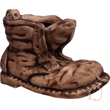 Květináč Česká keramička Venkovní květináč velká bota hnědá