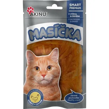 Pamlsek pro kočku Akinu MASÍČKA kuřecí řezanky pro kočky PO EXPIRACI (50g)