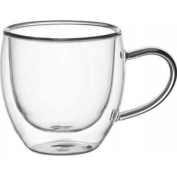 KAMILLÉ Hrnek sklo 100ml dvoustěnný ucho 2ks KAMILLE