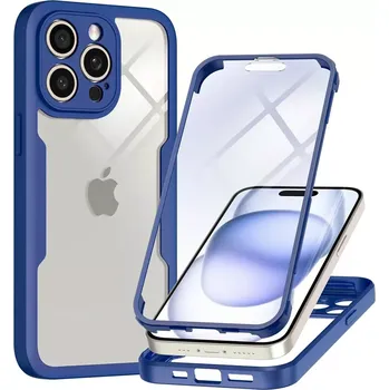 Pouzdro na mobilní telefon Pouzdro iPhone 16 Pro Max Techsuit - ColorVerse 360 Series + ochrana obrazovky, modré