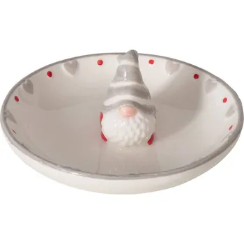 Talíř Boltze Home Dekorační talíř se Santou, Ø11 cm, šedá barva