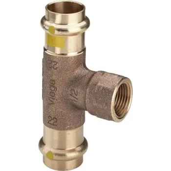 Viega PROFIPRESS G 2617.2 T-kus 42x1/2"x42mm, s vnitřním závitem, lisovací, plyn, červený bronz