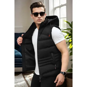 Pánská vesta 17736 Dewberry Removable Hooded Mens Vest-BLACK dewberry černá 2953618