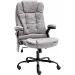 Masážní kancelářská židle světle šedá umělá semišová kůže Šedá 20578