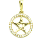 Zlatý přívěsek pentagram Darci - Zirkon (kubická zirkonie)