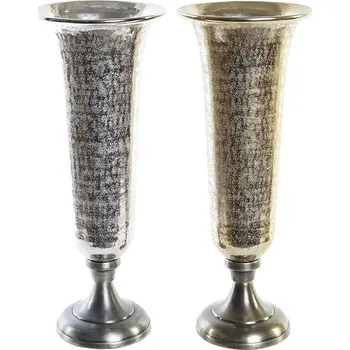Váza Váza DKD Home Decor Stříbřitý Zlatá Aluminium Moderní (20 x 20 x 51 cm) (2 kusů)