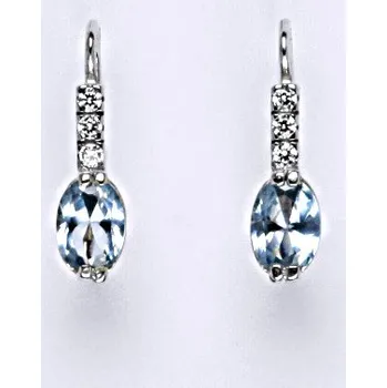 Náušnice Stříbrné náušnice akvamarin - VE9 (Stříbrné náušnice s akvamarinem)