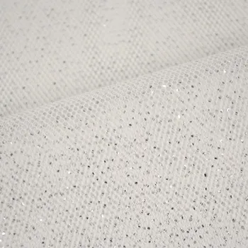 Společenský tyl třpytivý Diana bílý