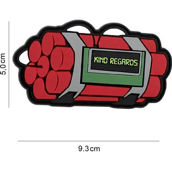 Nášivka Gumová nášivka 101 Inc Kind Regards - červená