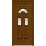 Solid Elements Vchodové dveře Maki, 90 L, rozměr vč. zárubně: 1000 × 2100 mm, plast, levé, dub zlatý, prosklené W1DRBCZTK1.0014