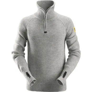 Pánský svetr Svetr vlněný s ½ zipem šedý vel. XXL