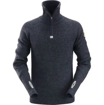 Pánská mikina Vlněný svetr s ½ zipem tmavě modrý vel. M