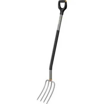 Vidle Rycí vidle Fiskars s násadou se 4 hroty 1320 mm (KP-1070679) (Rycí vidle Fiskars se 4 hroty. Kované prsty jsou ideální pro rozmělňování půdy a přemisťování objemných materiálů, jako je listí, mulč, seno a posekaná tráva.)