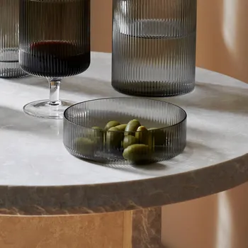 Lampička ferm LIVING Miska Ripple, šedá, Ø 12,2 cm, sada 4 kusů kouřově šedá - Doprava zdarma