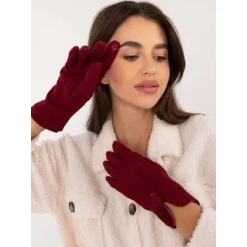 Rukavice Dámské rukavice s knoflíkem bordó