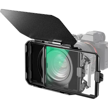 K&F Matte box kit:5pcs Adapter Rings(67/72/77/82/95mm)+1pc Black Mist 1/4 Square filter+2 pcs of 4*5