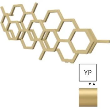 Radiátor TERMA Hex designový radiátor 502 × 1126 mm, 317 W, barva Brass, pravé připojení