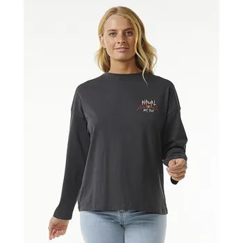 Pánské tričko Tričko Rip Curl HYPNOTIC EYE HERITAGE LS Washed Black velikost S