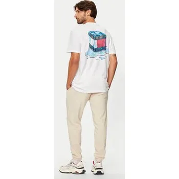 Pánské oblečení Tommy Jeans T-Shirt Fun Novelty DM0DM19686 Bílá Regular Fit XXL