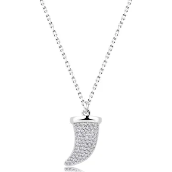 Náhrdelník Náhrdelník ze stříbra 925 - buvolí roh zdobený čirými zirkony