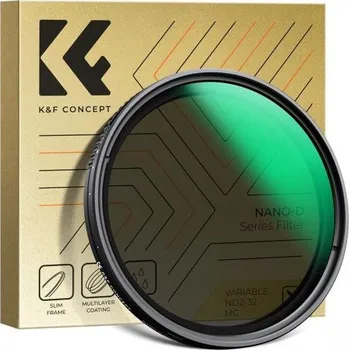 K&F 62MM D Series Variable/Fader ND Filter, ND2~ND32, W/O Black Cross