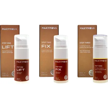 Maxymova zlatá řada – sada na laminaci obočí a řas – airless lahvičky 3×15 ml