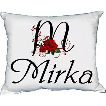 Dekorativní polštářek Polštář s dámským jménem MIRKA Červený (polštářek dámské jméno )