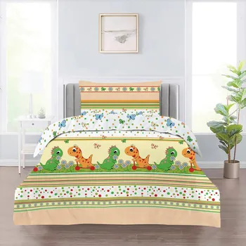 Povlečení TiaHome Dino 1x Polštář 90x70cm, 1x Přikrývka 140x200cm