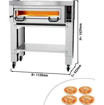 Pec na pizzu G.Gastro Pec na pizzu Power s digestoří & podstavcem - 4x Ø 34 cm