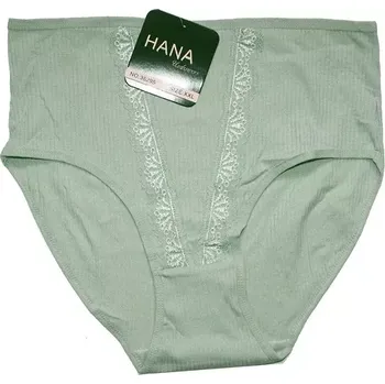 Dámské kalhoty Dámské kalhotky do pasu žebrové s krajkou 38295 zelené 607/245