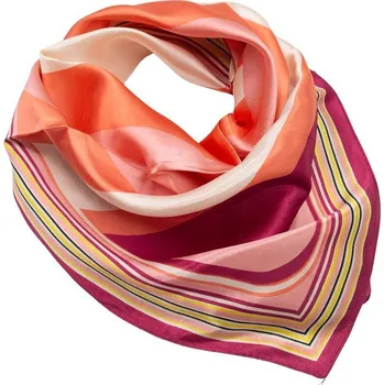 Šátek Šátek saténový - oranžovo-vínový s potiskem