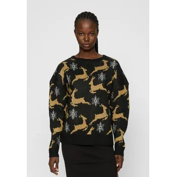 Dámský svetr Dámský oversized vánoční svetr černo/zlatý Urban Classics černá 2538483