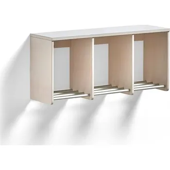 Věšák Botník EBBA, 3 přihrádky, bílá