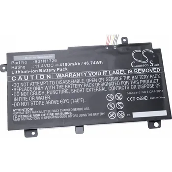 Baterie k notebooku VHBW Baterie pro Asus FX504 / FX505 / FA506 / FA706, 4100 mAh