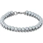 Free Style Perlový náramek z chirurgické oceli BSS929G Délka náramku: 21 cm