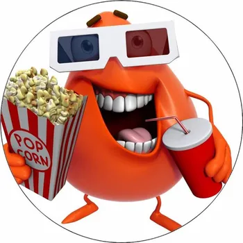 Přisada na vaření a pečení Jedlý papír příšerka s popcornem 19,5 cm