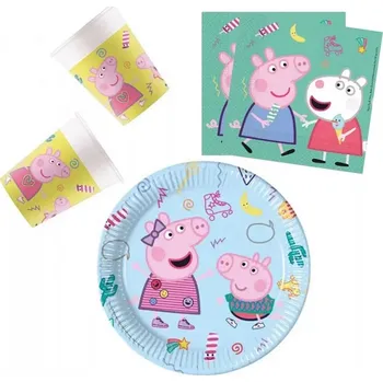 Party nádobí Peppa Pig Párty set kelímky, talíře, ubrousky 36 ks